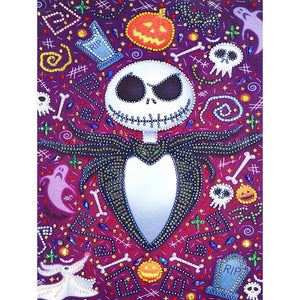 Skull 30x40cm(canvas) beautiful special shaped drill diamond painting