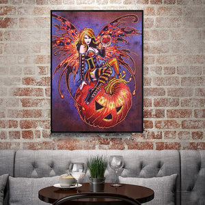 Witch 30x40cm(canvas) beautiful special shaped drill diamond painting