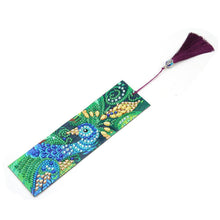 Load image into Gallery viewer, DIY Peafowl Special Shaped Diamond Painting Leather Tassel Bookmark Crafts

