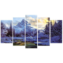 Load image into Gallery viewer, 5pcs Snow Mountain 95x45cm(canvas) full round drill diamond painting
