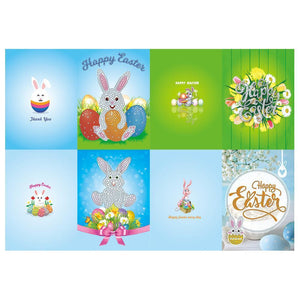 4pcs 5D DIY Drills Diamond Painting Greeting Wish Easter Cards Party Gifts