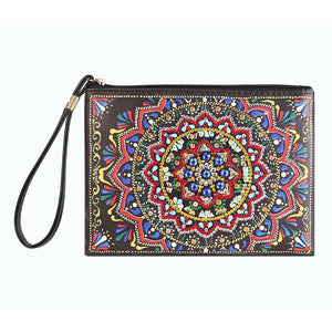 DIY Mandala Special Shaped Diamond Painting Wristlet Wallet Zipper Clutch