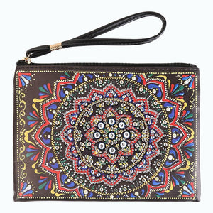 DIY Mandala Special Shaped Diamond Painting Wristlet Wallet Zipper Clutch