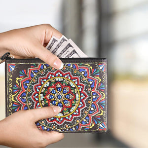 DIY Mandala Special Shaped Diamond Painting Wristlet Wallet Zipper Clutch