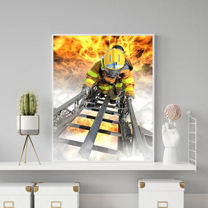 Fire Fighter 30x40cm(canvas) full round drill diamond painting