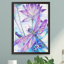 Load image into Gallery viewer, Dragonfly 40x30cm(canvas) beautiful special shaped drill diamond painting
