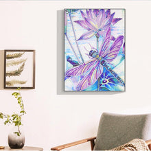 Load image into Gallery viewer, Dragonfly 40x30cm(canvas) beautiful special shaped drill diamond painting
