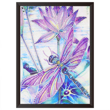 Load image into Gallery viewer, Dragonfly 40x30cm(canvas) beautiful special shaped drill diamond painting
