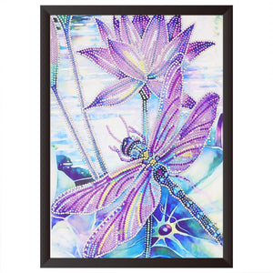 Dragonfly 40x30cm(canvas) beautiful special shaped drill diamond painting