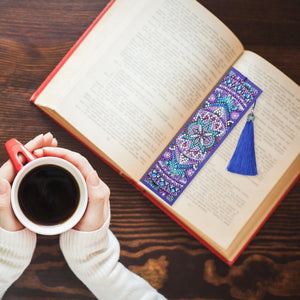 DIY Special Shaped Diamond Painting Creative Leather Tassel Bookmark Gift
