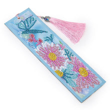 Load image into Gallery viewer, DIY Flower Special Shaped Diamond Painting Leather Tassel Bookmark Crafts

