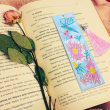 Load image into Gallery viewer, DIY Flower Special Shaped Diamond Painting Leather Tassel Bookmark Crafts
