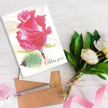 Load image into Gallery viewer, Diamond Painting Greeting Card Flower Printed Birthday Valentine Bless Gift
