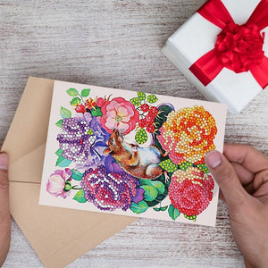 DIY Diamond Painting Greeting Cards Flowers Birthday Festival Blessing Gift