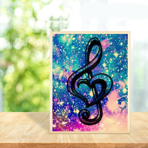 music,letter 30x40cm(canvas) full round drill diamond painting
