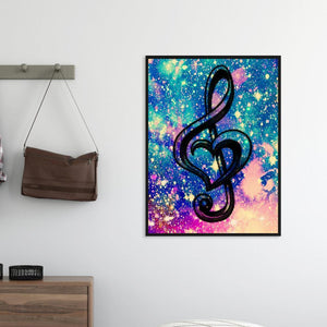 music,letter 30x40cm(canvas) full round drill diamond painting