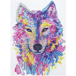 Wolf Head 30x40cm(canvas) beautiful special shaped drill diamond painting