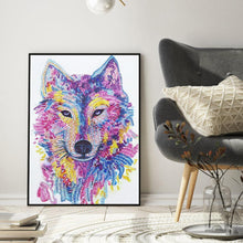 Load image into Gallery viewer, Wolf Head 30x40cm(canvas) beautiful special shaped drill diamond painting
