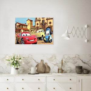 Cars 30x40cm(canvas) full round drill diamond painting