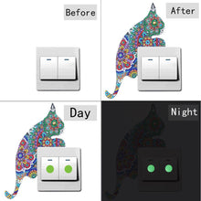 Load image into Gallery viewer, DIY Cat Diamond Painting Luminous Switch Stickers Outlet Wall Decals Decor
