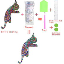 Load image into Gallery viewer, DIY Cat Diamond Painting Luminous Switch Stickers Outlet Wall Decals Decor
