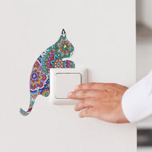 Load image into Gallery viewer, DIY Cat Diamond Painting Luminous Switch Stickers Outlet Wall Decals Decor
