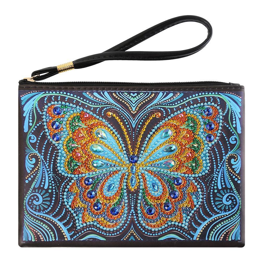 DIY Butterfly Special Shaped Diamond Painting Wristlet Clutch Women Wallet