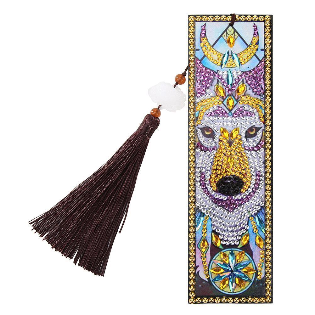 DIY Special Shaped Diamond Painting Leather Tassel Bookmark Creative Crafts