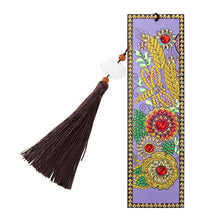 Load image into Gallery viewer, DIY Flower Special Shaped Diamond Painting Leather Tassel Bookmark Gifts
