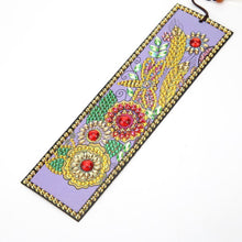 Load image into Gallery viewer, DIY Flower Special Shaped Diamond Painting Leather Tassel Bookmark Gifts
