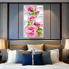 Load image into Gallery viewer, Pink Flower 30x50cm(canvas) full round drill diamond painting
