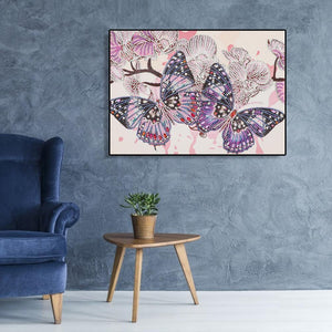 Butterfly 40x30cm(canvas) beautiful special shaped drill diamond painting