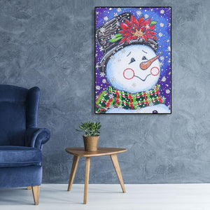 Snowman 40x30cm(canvas) beautiful special shaped drill diamond painting