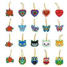 Load image into Gallery viewer, 20pcs Mini Greeting Card Pendant Diamond Painting Single Side Special Shape
