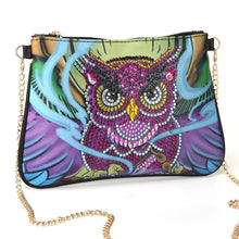 Load image into Gallery viewer, DIY Owl Special Shaped Diamond Painting Leather Crossbody Bags Chain Clutch
