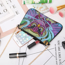 Load image into Gallery viewer, DIY Owl Special Shaped Diamond Painting Leather Crossbody Bags Chain Clutch
