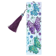 Load image into Gallery viewer, DIY Butterfly Special Shaped Diamond Painting Leather Bookmark with Tassel
