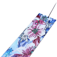 Load image into Gallery viewer, DIY Flower Special Shaped Diamond Painting Leather Tassel Bookmark Crafts
