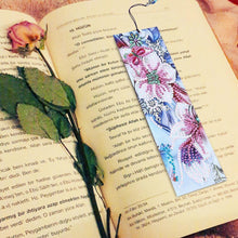 Load image into Gallery viewer, DIY Flower Special Shaped Diamond Painting Leather Tassel Bookmark Crafts
