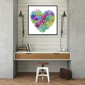 Heart 40x40cm(canvas) full round drill diamond painting