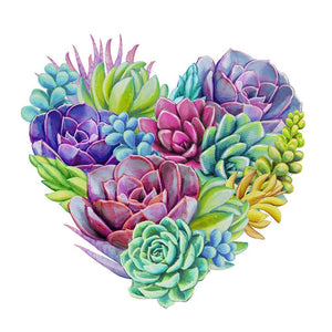 Heart 40x40cm(canvas) full round drill diamond painting
