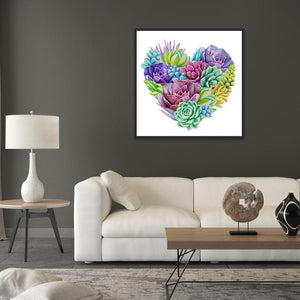 Heart 40x40cm(canvas) full round drill diamond painting