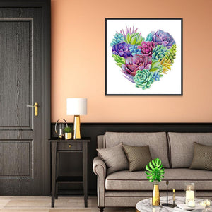 Heart 40x40cm(canvas) full round drill diamond painting
