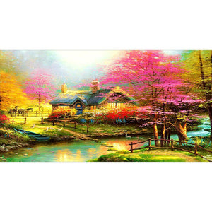 Scenery 100x55cm(canvas) full round drill diamond painting