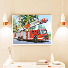Load image into Gallery viewer, Fire Truck 30x40cm(canvas) full round drill diamond painting
