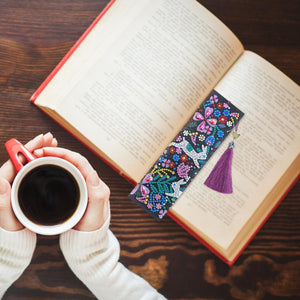 DIY Rabbit Special Shaped Diamond Painting Leather Tassel Bookmark Gifts