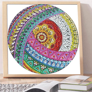 Mandala 30x30cm(canvas) beautiful special shaped drill diamond painting