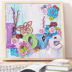 Love 30x30cm(canvas) beautiful special shaped drill diamond painting