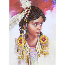 Load image into Gallery viewer, Girl 30x40cm(canvas) beautiful special shaped drill diamond painting

