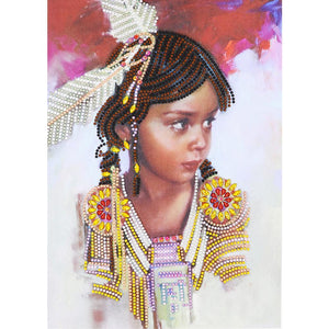 Girl 30x40cm(canvas) beautiful special shaped drill diamond painting
